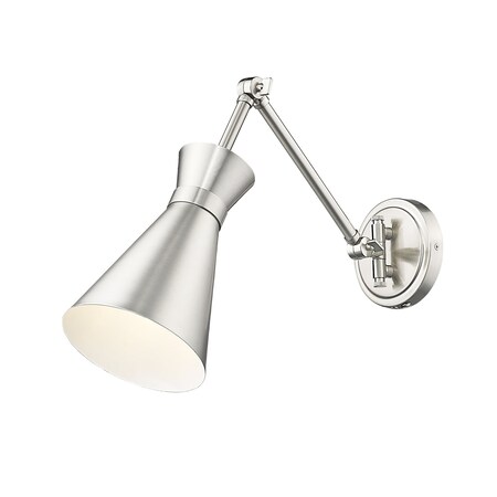 Z-Lite Soriano Wall Sconce, 1-Light, 6.25 In.W x 27 In.L x 6.25 In.H, Brushed Nickel/Brushed Nickel 351S-BN